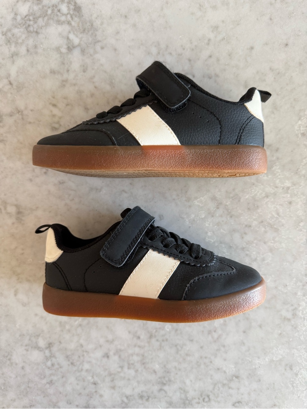 H&M Kids Black Sneaker with White Stripe - Casual Athletic Shoes